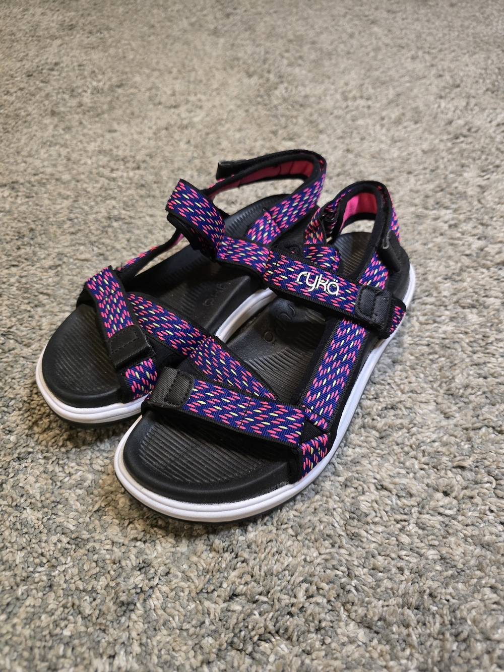 Ryka Women's Pink & Black Active Sandals